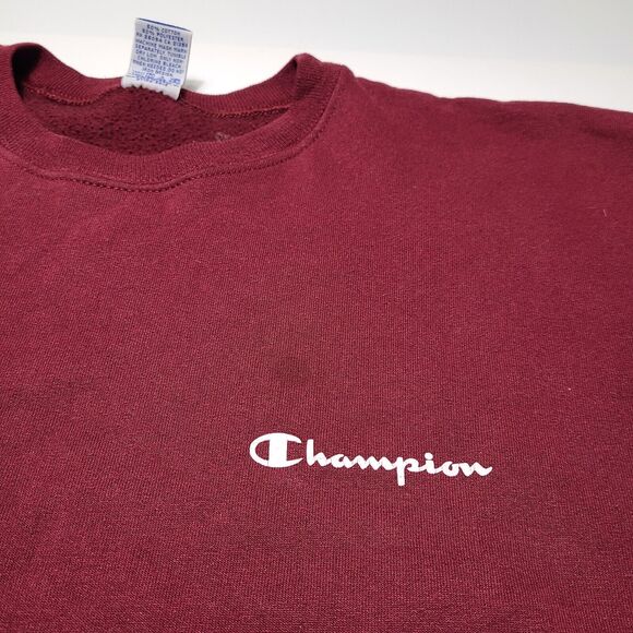 Vintage Champion Crewneck Sweatshirt Men’s Size Large - Maroon Red - Picture 4 of 8